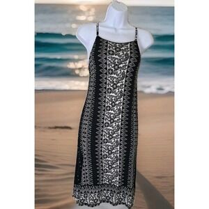 Ana Sundress M Black Paisley Print Pullover Beachy Casual Comfort Resort Wear